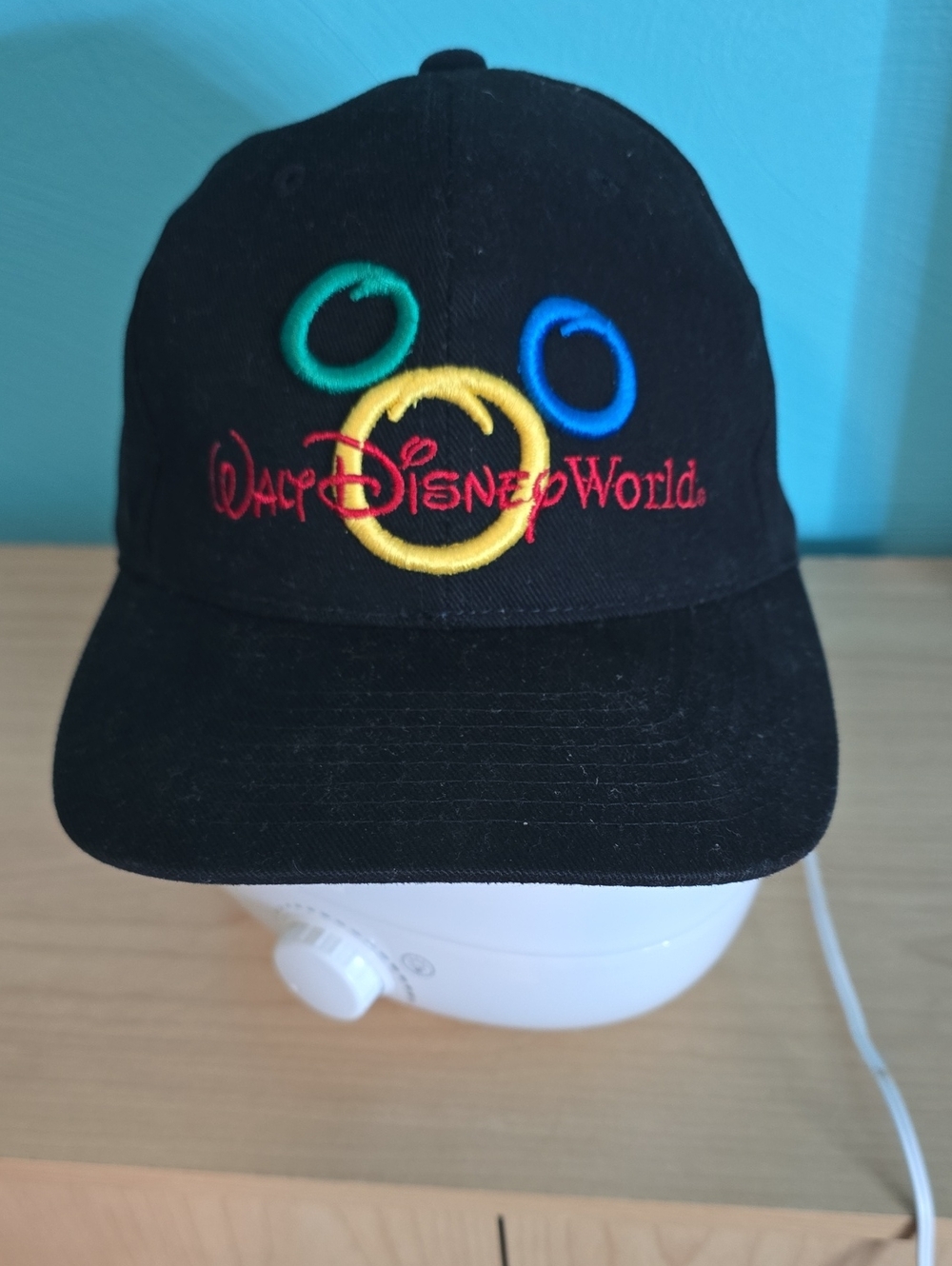 Vintage Disney Black Baseball Cap with Walt Disney World Logo Tag